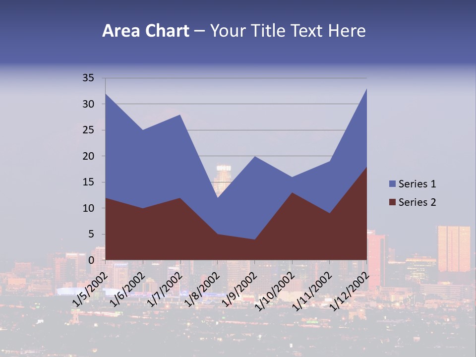 A City Skyline With Mountains In The Background PowerPoint Template