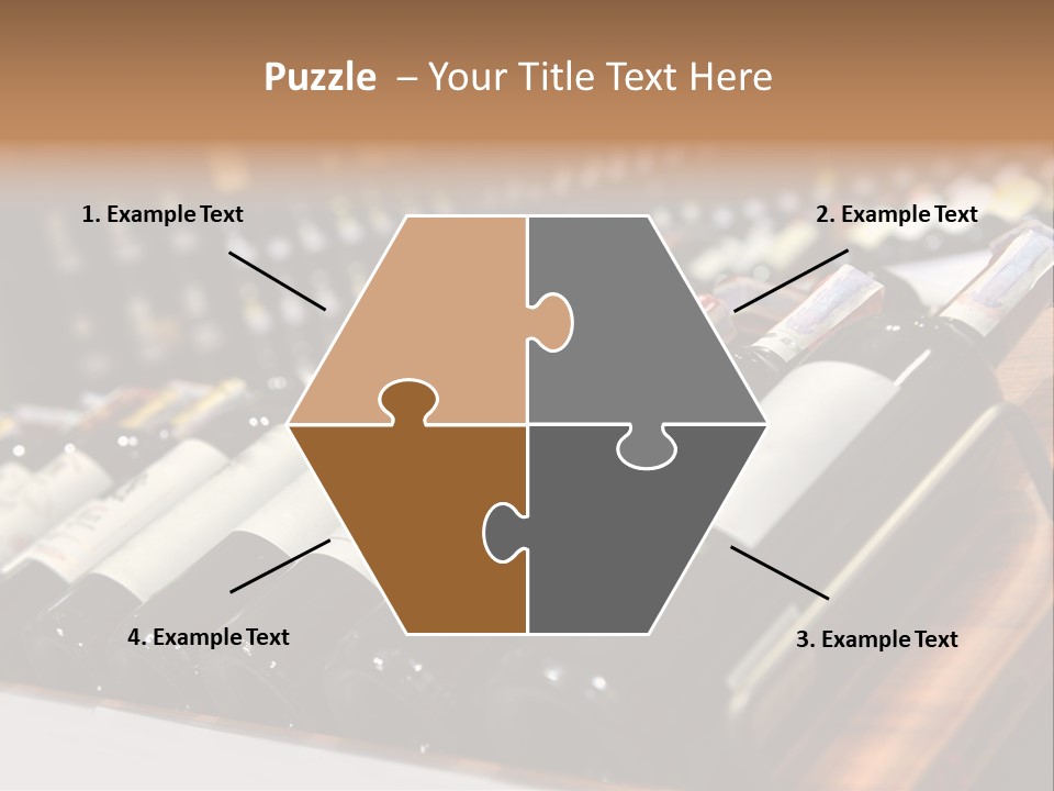A Row Of Wine Bottles Sitting On Top Of A Wooden Table PowerPoint Template
