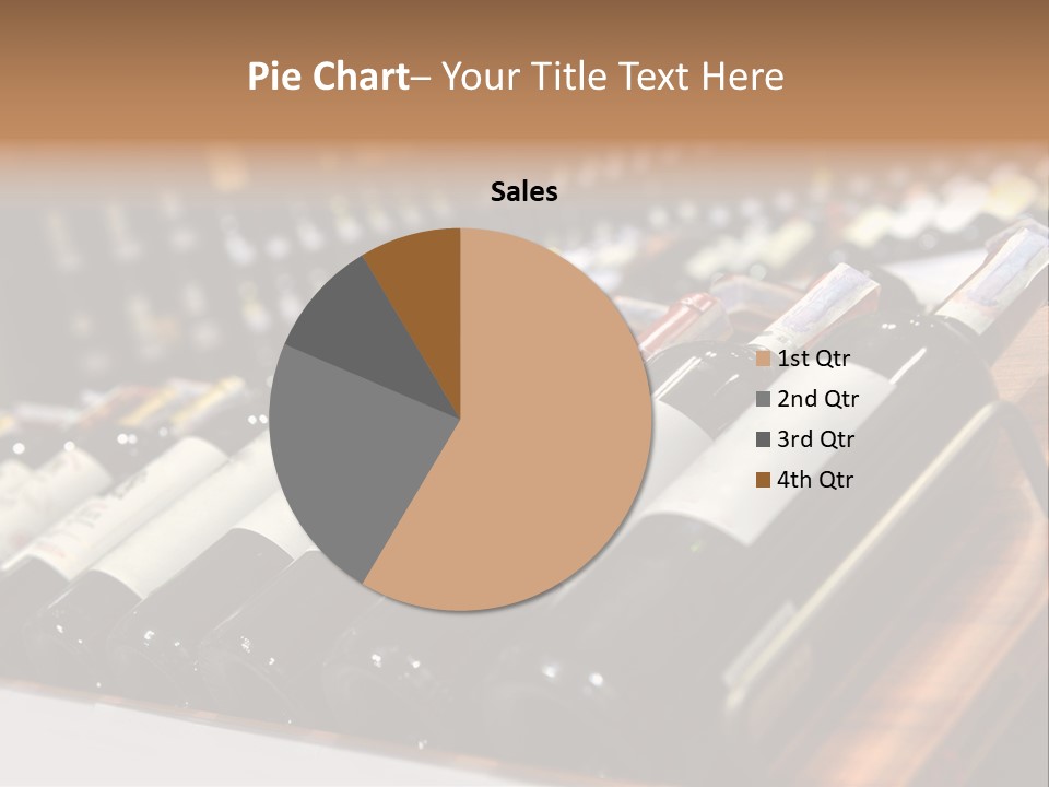 A Row Of Wine Bottles Sitting On Top Of A Wooden Table PowerPoint Template