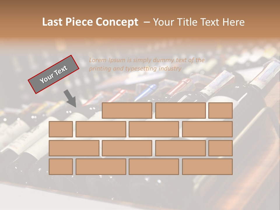 A Row Of Wine Bottles Sitting On Top Of A Wooden Table PowerPoint Template