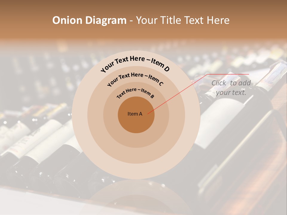 A Row Of Wine Bottles Sitting On Top Of A Wooden Table PowerPoint Template