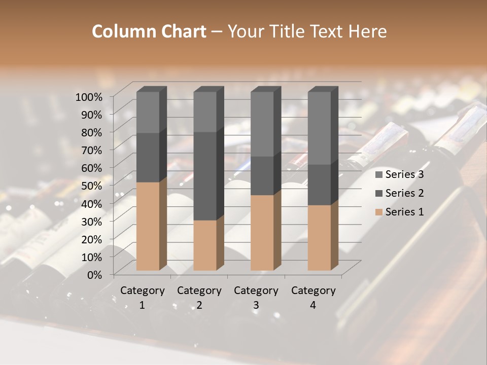 A Row Of Wine Bottles Sitting On Top Of A Wooden Table PowerPoint Template