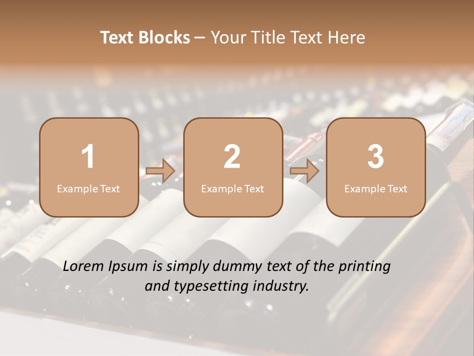 A Row Of Wine Bottles Sitting On Top Of A Wooden Table PowerPoint Template