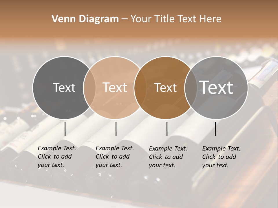 A Row Of Wine Bottles Sitting On Top Of A Wooden Table PowerPoint Template