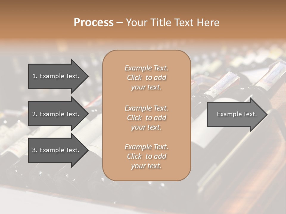 A Row Of Wine Bottles Sitting On Top Of A Wooden Table PowerPoint Template