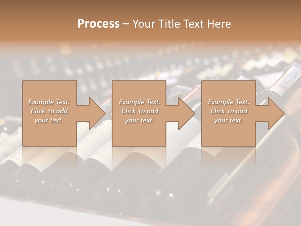 A Row Of Wine Bottles Sitting On Top Of A Wooden Table PowerPoint Template