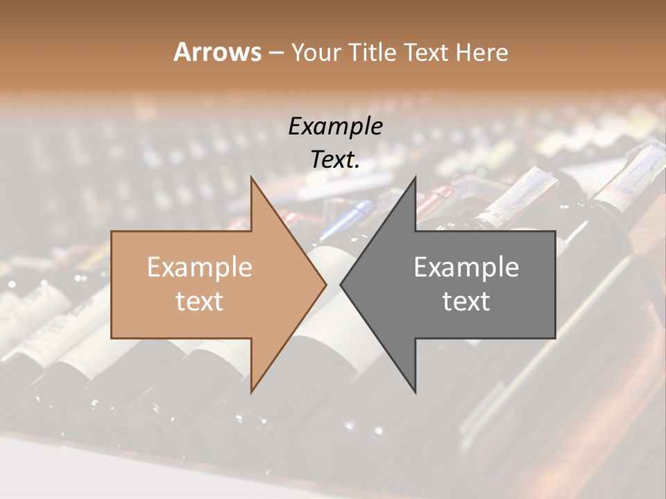 A Row Of Wine Bottles Sitting On Top Of A Wooden Table PowerPoint Template