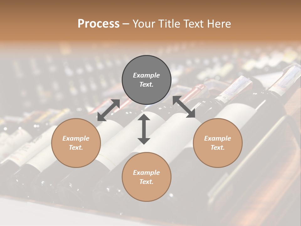 A Row Of Wine Bottles Sitting On Top Of A Wooden Table PowerPoint Template