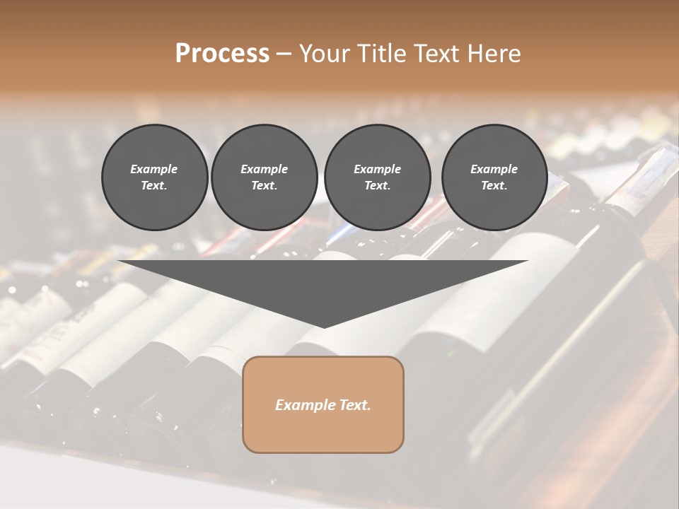 A Row Of Wine Bottles Sitting On Top Of A Wooden Table PowerPoint Template