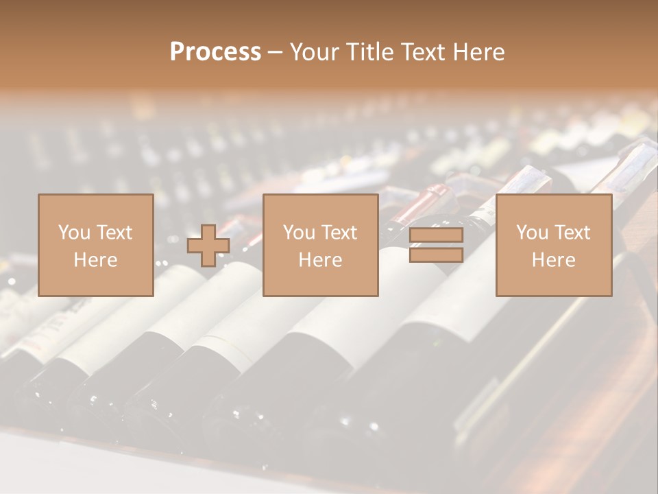 A Row Of Wine Bottles Sitting On Top Of A Wooden Table PowerPoint Template