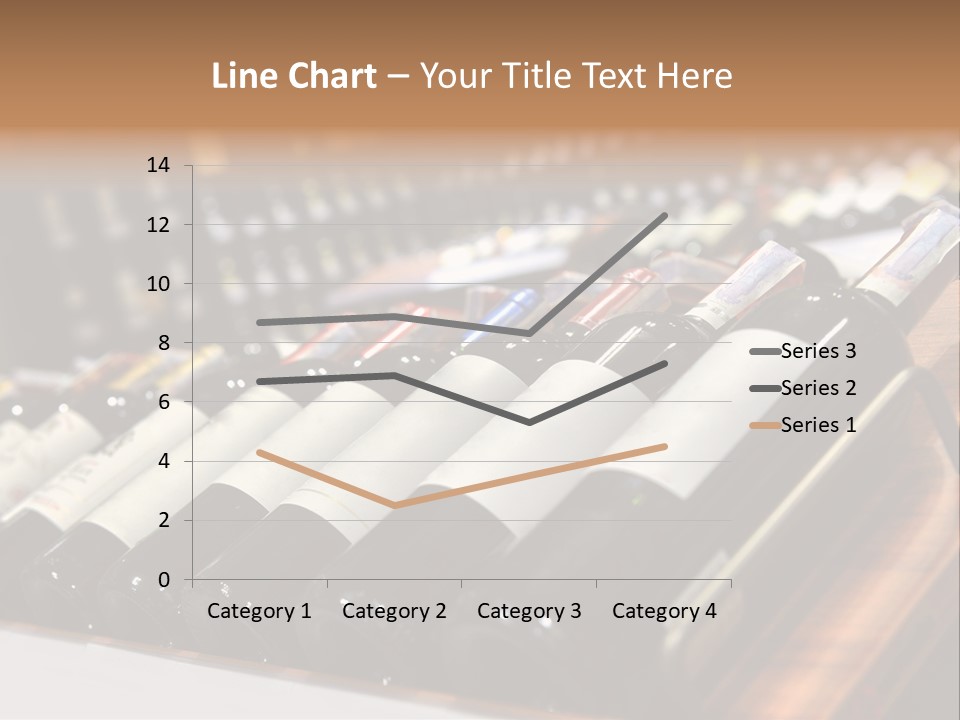 A Row Of Wine Bottles Sitting On Top Of A Wooden Table PowerPoint Template