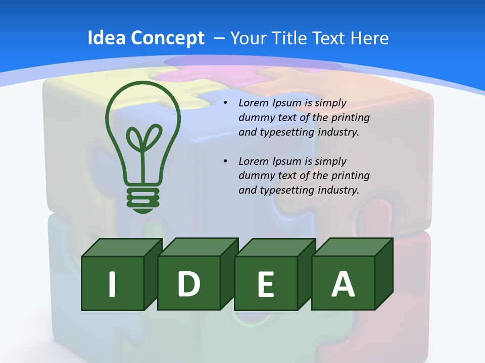 A Colorful Puzzle Piece Powerpoint Presentation PowerPoint Template