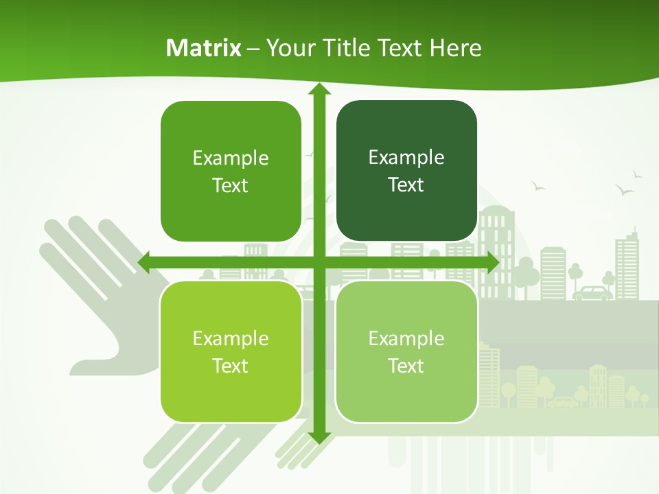 A Green Powerpoint Presentation With A City In The Background PowerPoint Template