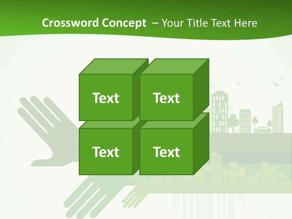 A Green Powerpoint Presentation With A City In The Background PowerPoint Template