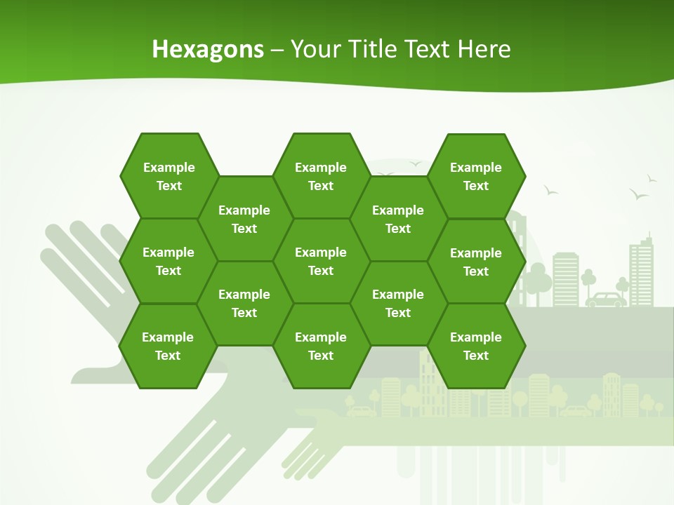 A Green Powerpoint Presentation With A City In The Background PowerPoint Template
