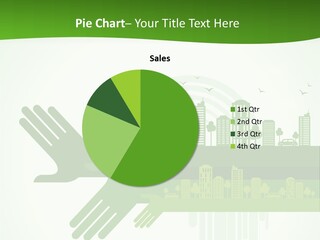 A Green Powerpoint Presentation With A City In The Background PowerPoint Template