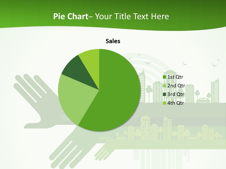 A Green Powerpoint Presentation With A City In The Background PowerPoint Template