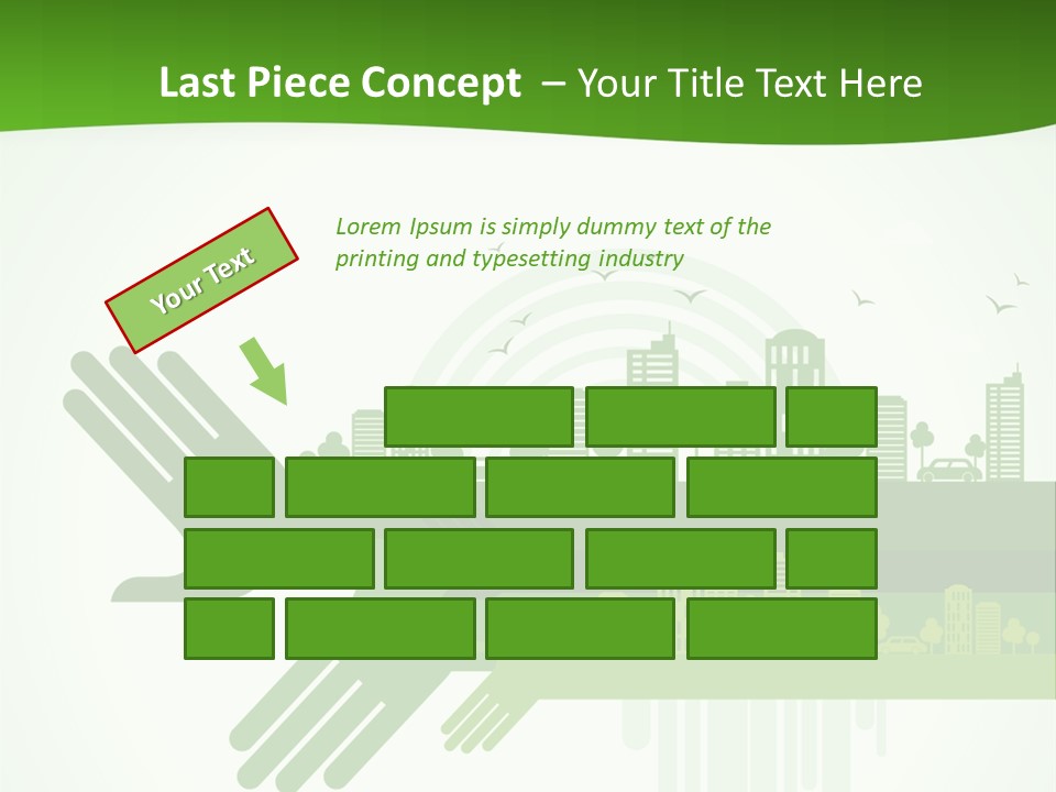 A Green Powerpoint Presentation With A City In The Background PowerPoint Template