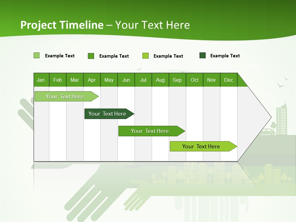 A Green Powerpoint Presentation With A City In The Background PowerPoint Template