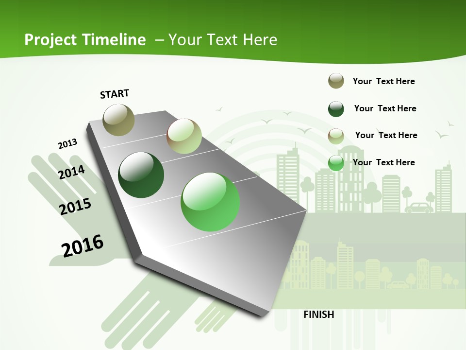 A Green Powerpoint Presentation With A City In The Background PowerPoint Template