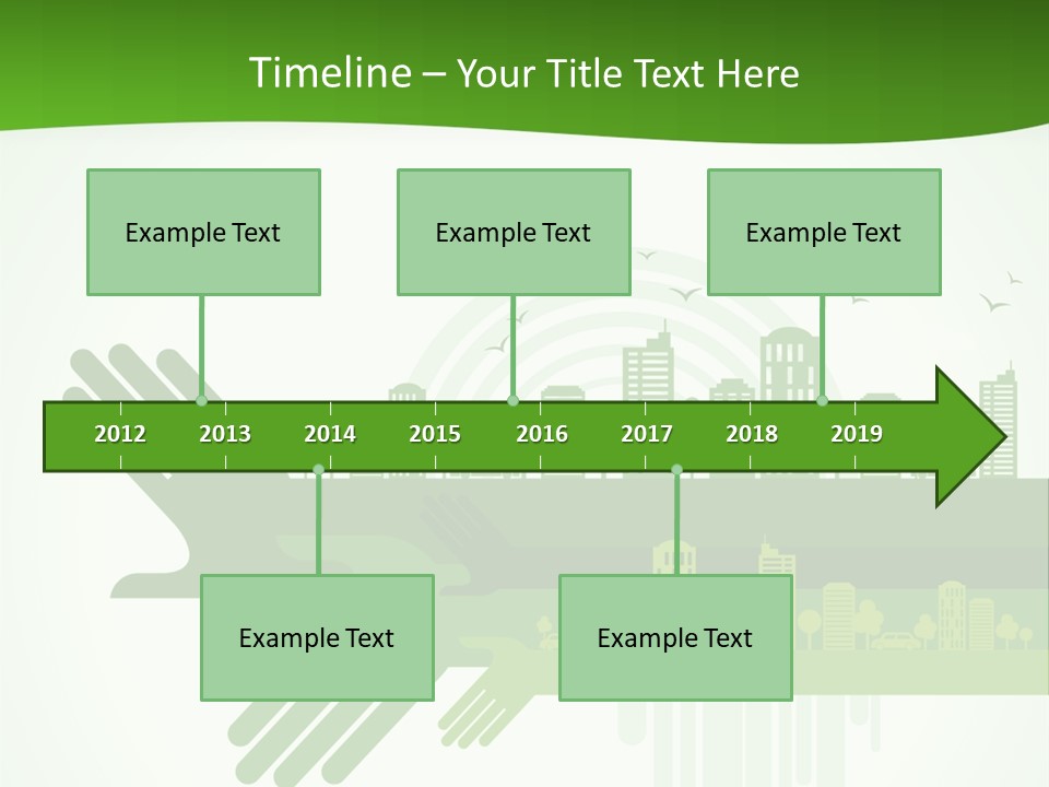 A Green Powerpoint Presentation With A City In The Background PowerPoint Template