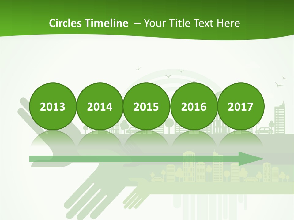 A Green Powerpoint Presentation With A City In The Background PowerPoint Template