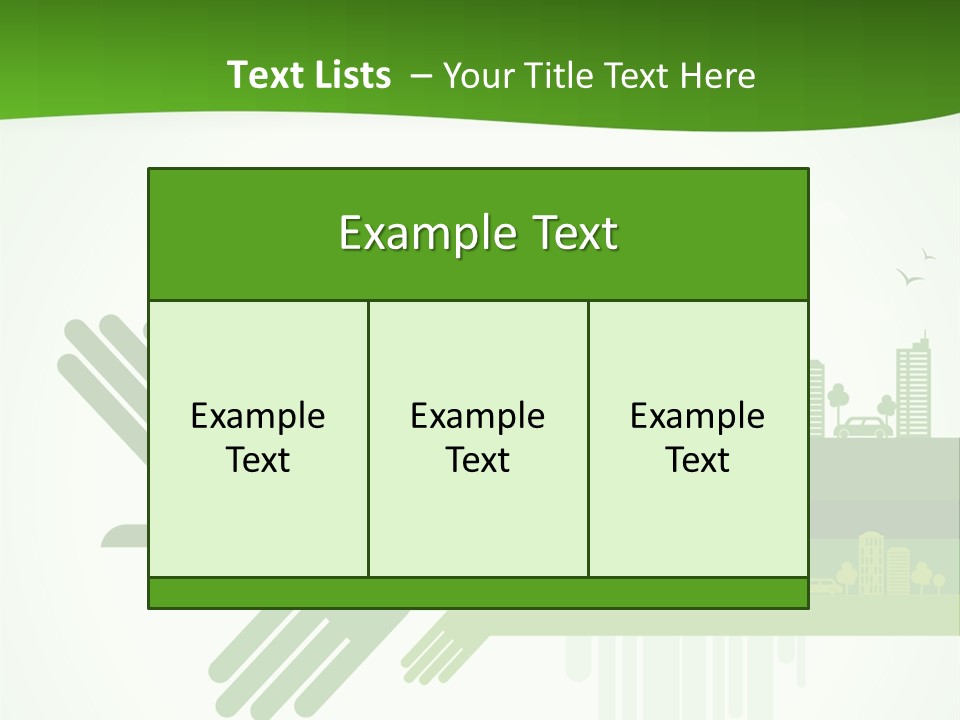 A Green Powerpoint Presentation With A City In The Background PowerPoint Template
