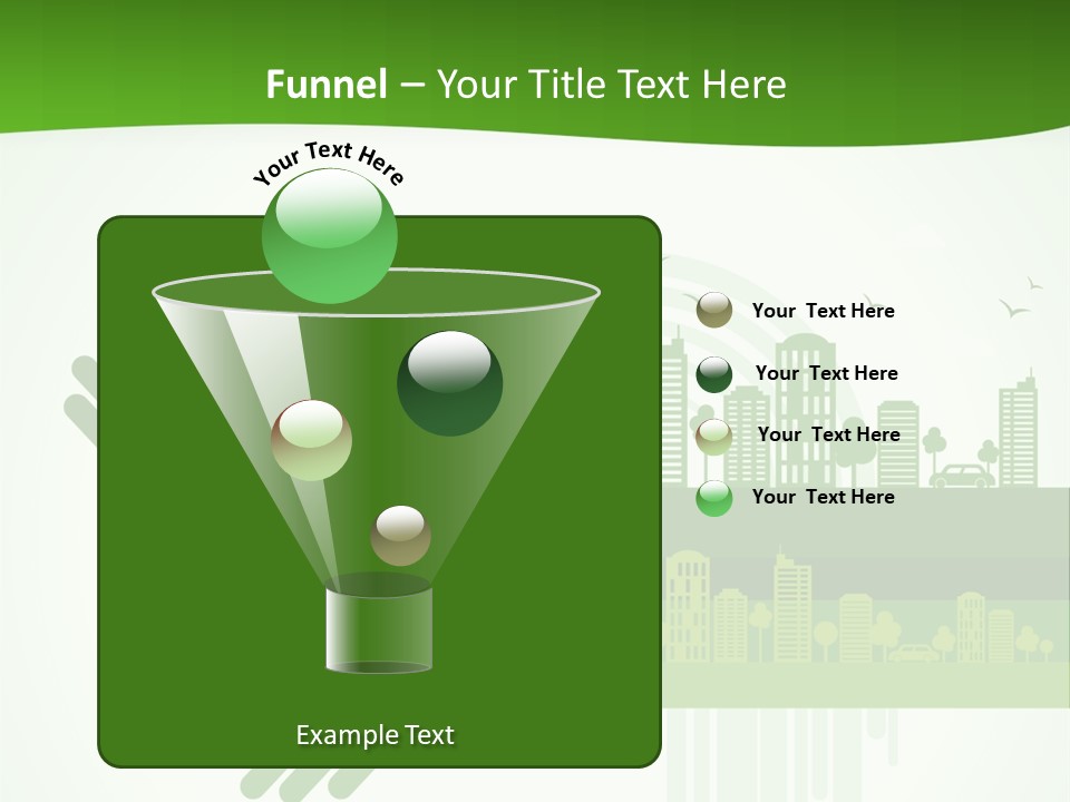 A Green Powerpoint Presentation With A City In The Background PowerPoint Template