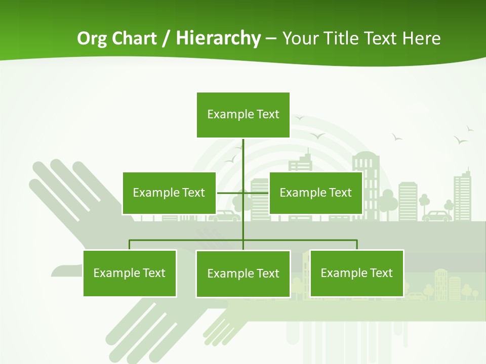 A Green Powerpoint Presentation With A City In The Background PowerPoint Template