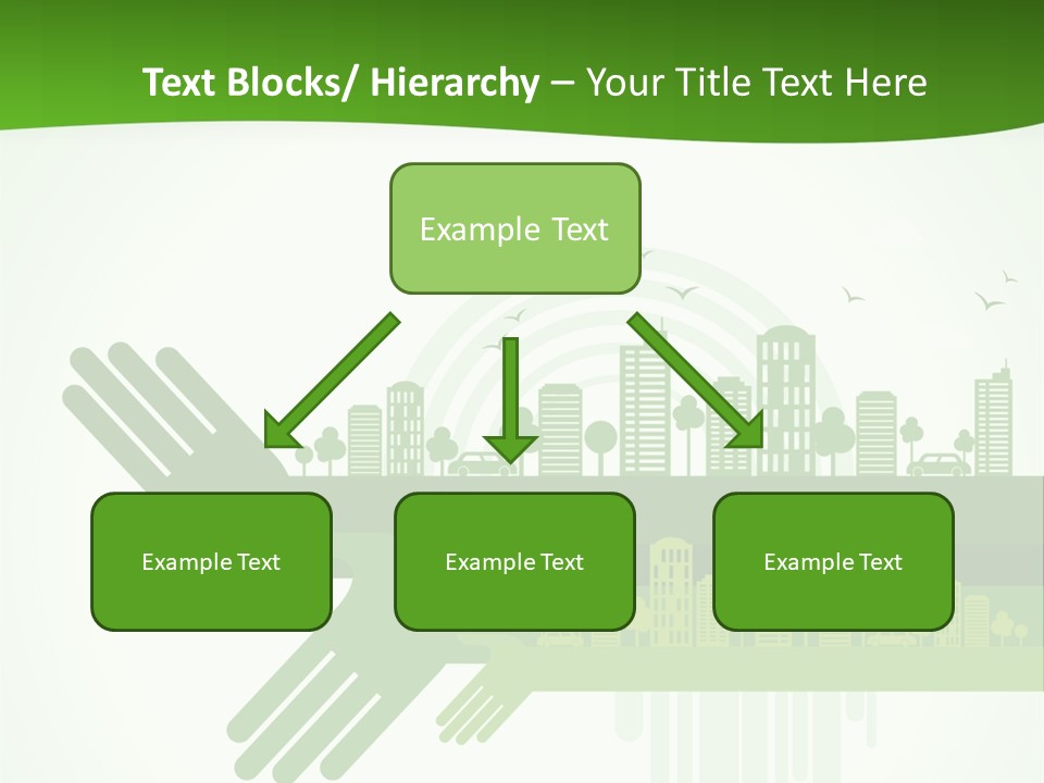 A Green Powerpoint Presentation With A City In The Background PowerPoint Template