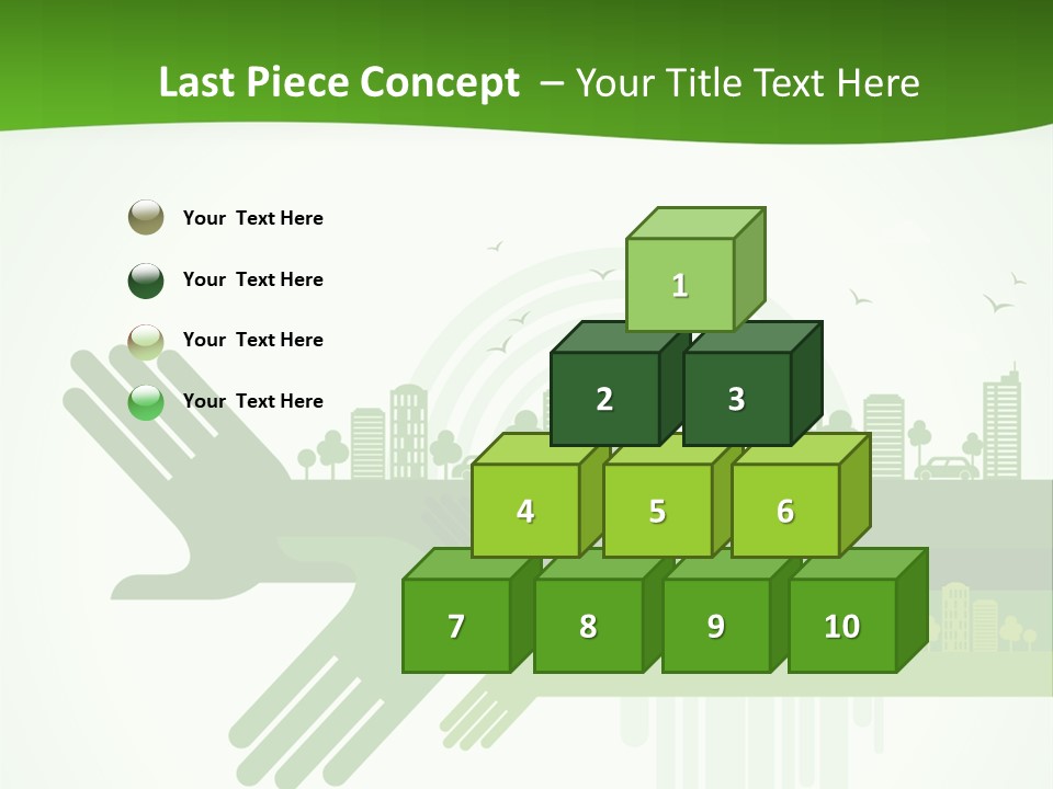 A Green Powerpoint Presentation With A City In The Background PowerPoint Template