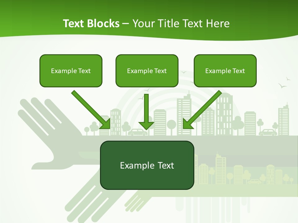 A Green Powerpoint Presentation With A City In The Background PowerPoint Template