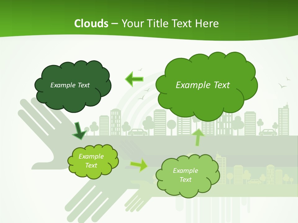 A Green Powerpoint Presentation With A City In The Background PowerPoint Template