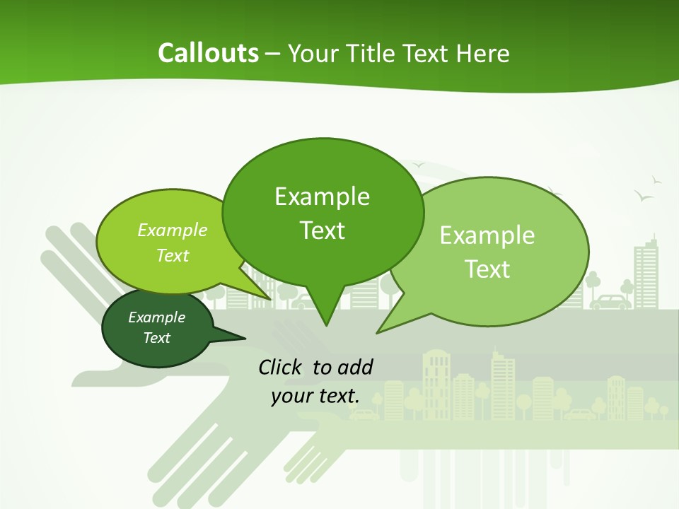 A Green Powerpoint Presentation With A City In The Background PowerPoint Template