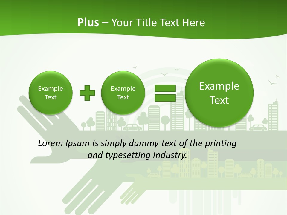 A Green Powerpoint Presentation With A City In The Background PowerPoint Template