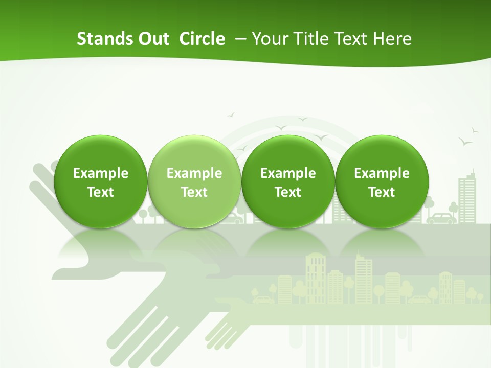 A Green Powerpoint Presentation With A City In The Background PowerPoint Template