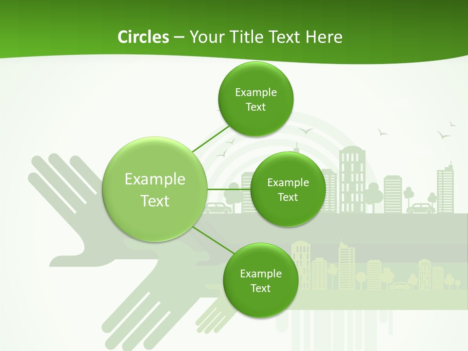 A Green Powerpoint Presentation With A City In The Background PowerPoint Template