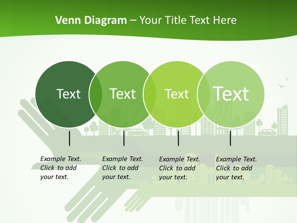 A Green Powerpoint Presentation With A City In The Background PowerPoint Template