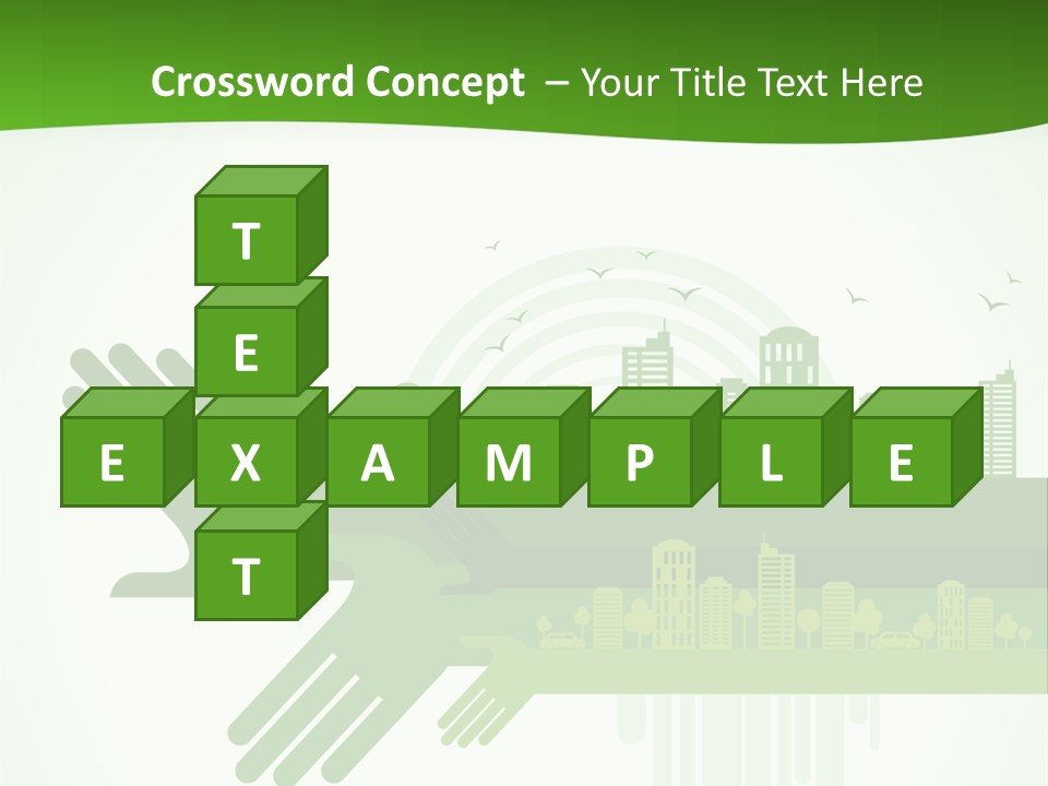 A Green Powerpoint Presentation With A City In The Background PowerPoint Template