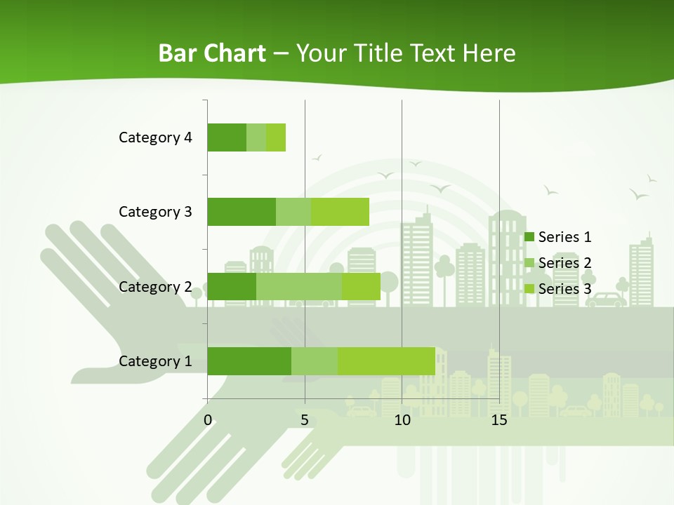 A Green Powerpoint Presentation With A City In The Background PowerPoint Template
