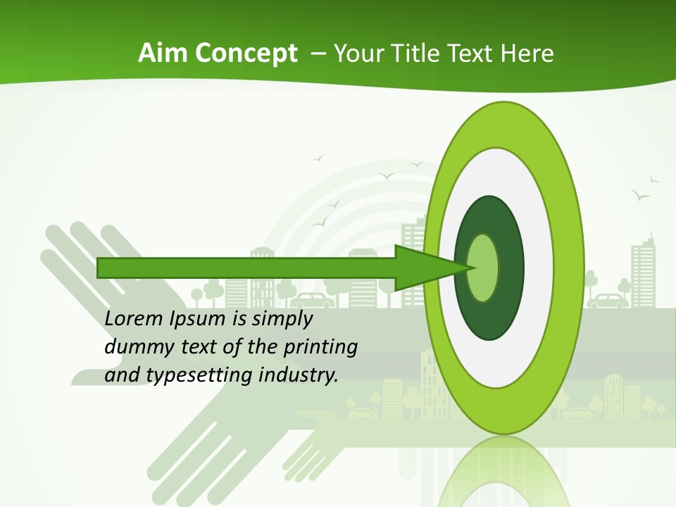 A Green Powerpoint Presentation With A City In The Background PowerPoint Template