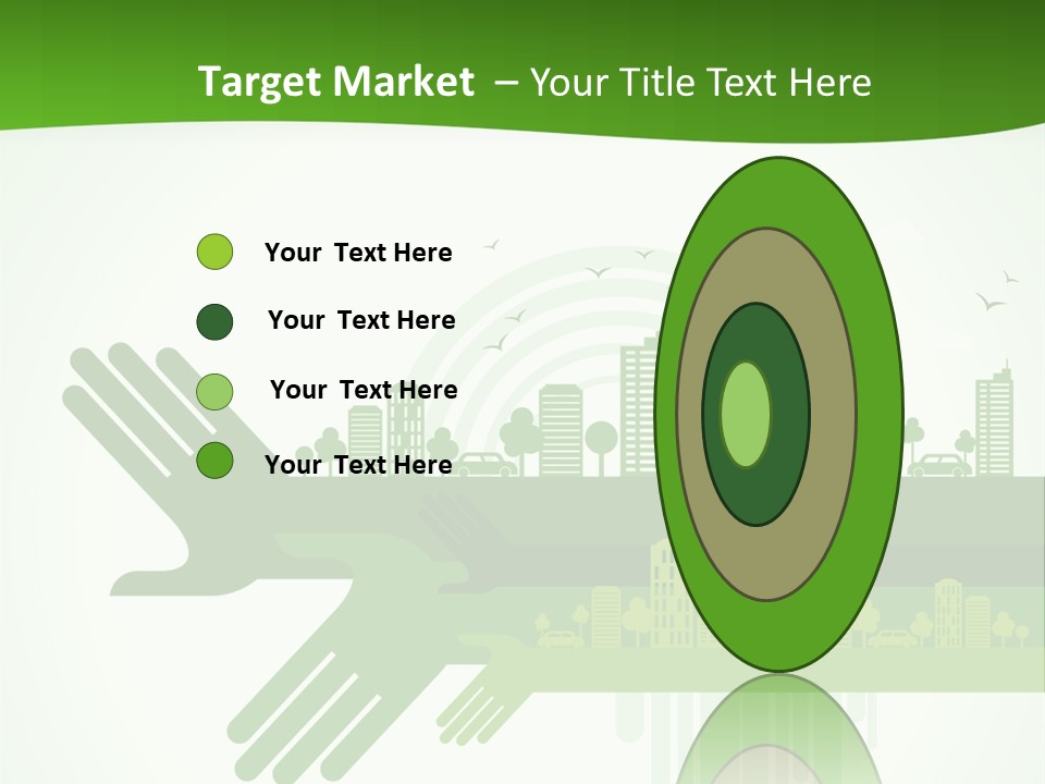 A Green Powerpoint Presentation With A City In The Background PowerPoint Template