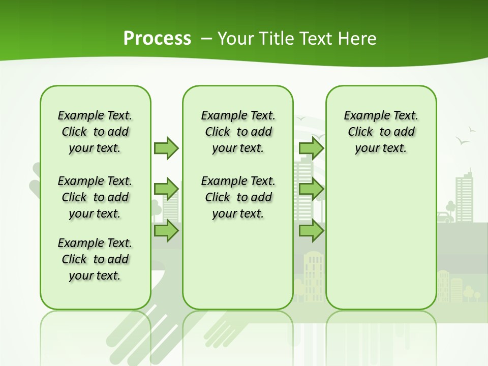 A Green Powerpoint Presentation With A City In The Background PowerPoint Template
