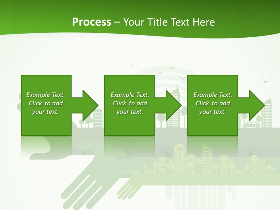 A Green Powerpoint Presentation With A City In The Background PowerPoint Template