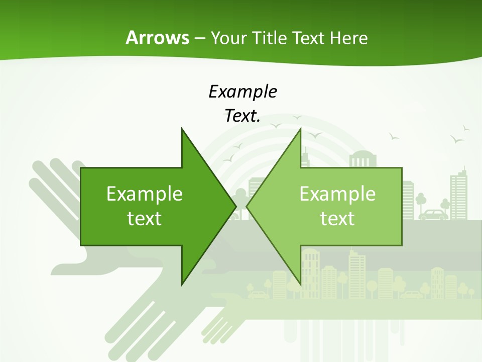 A Green Powerpoint Presentation With A City In The Background PowerPoint Template