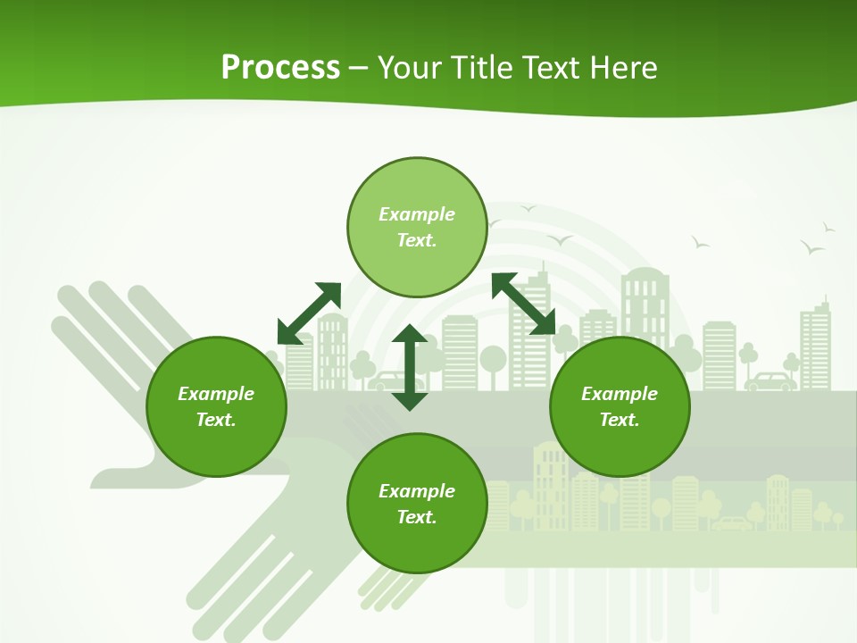 A Green Powerpoint Presentation With A City In The Background PowerPoint Template