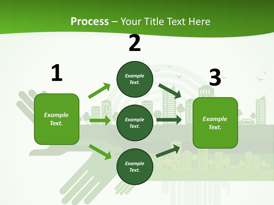 A Green Powerpoint Presentation With A City In The Background PowerPoint Template