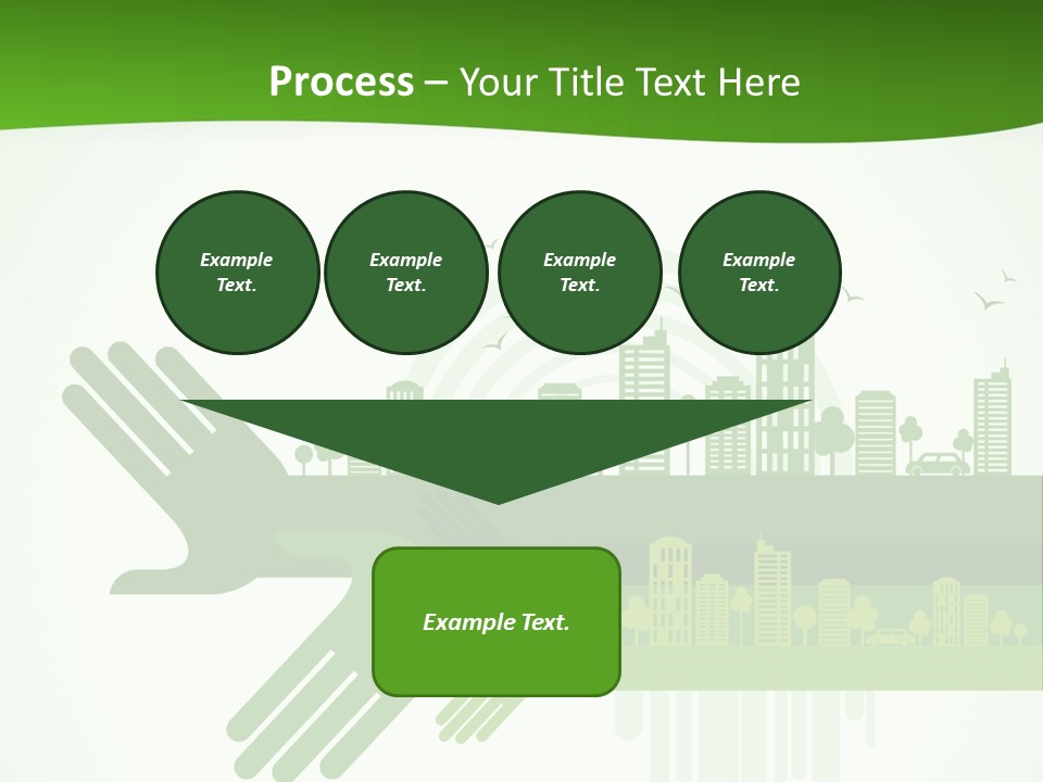 A Green Powerpoint Presentation With A City In The Background PowerPoint Template