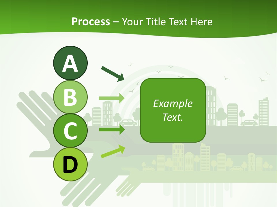 A Green Powerpoint Presentation With A City In The Background PowerPoint Template