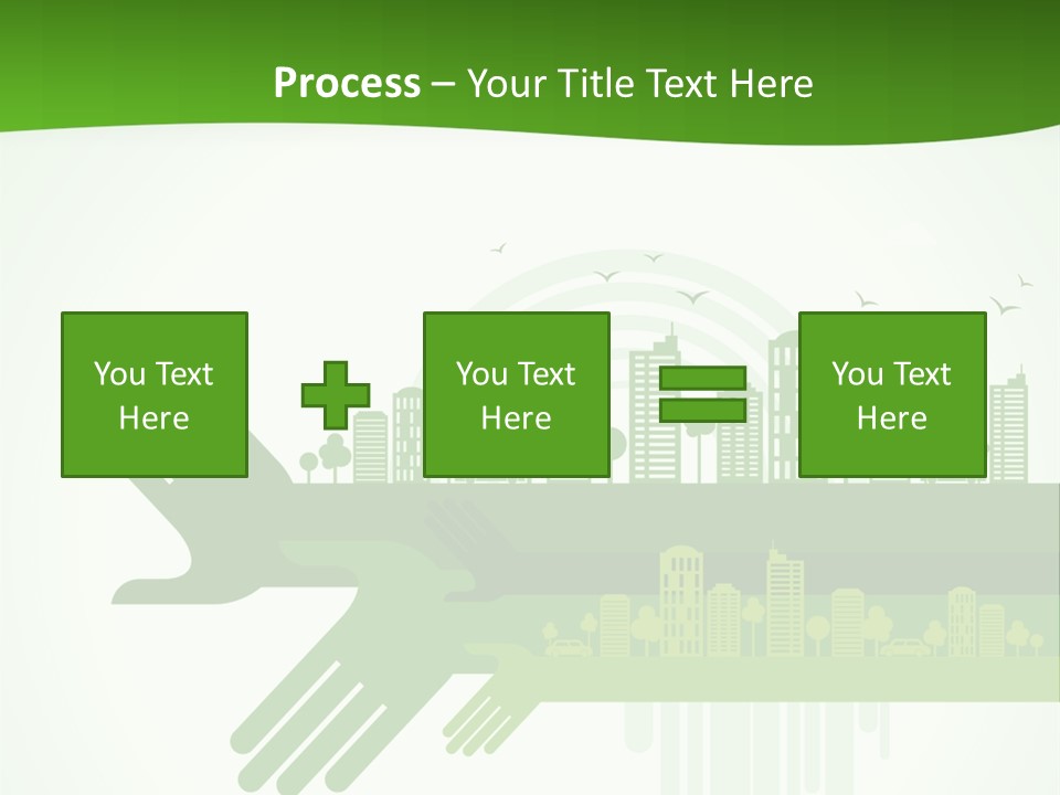 A Green Powerpoint Presentation With A City In The Background PowerPoint Template